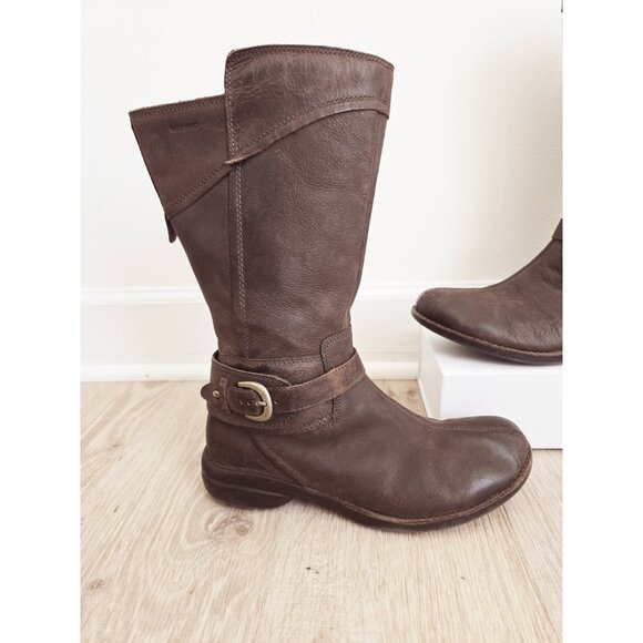 Merrell Captiva Buckle Espresso Brown Leather Mid Calf Zip Winter Shoes Boots 10 - Picture 3 of 11